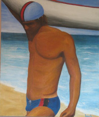 'boatman' oil on canvas- $250