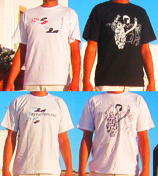 4 t-shirts in the Greek sky