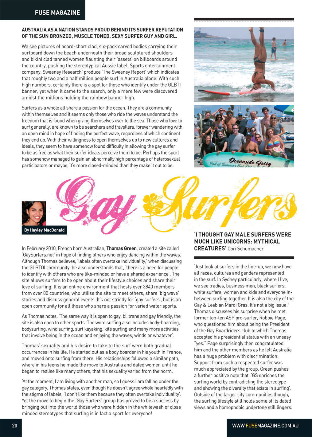 Gay Surfers found on aussie shores, by FUSE mag